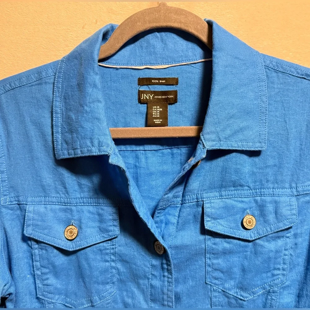 Jones New York Vibrant Blue Jean Jacket - Picture 3 of 3